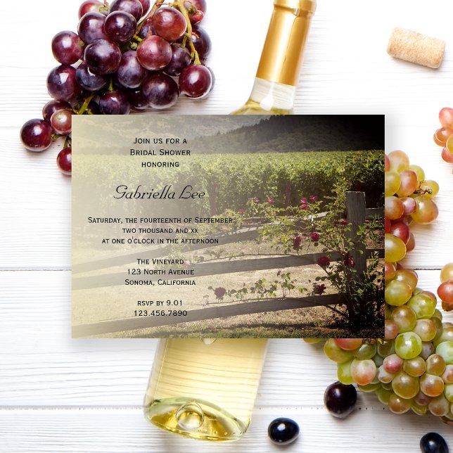 Vineyard and Rose Fence Bridal Shower Invitation (Creator Uploaded)