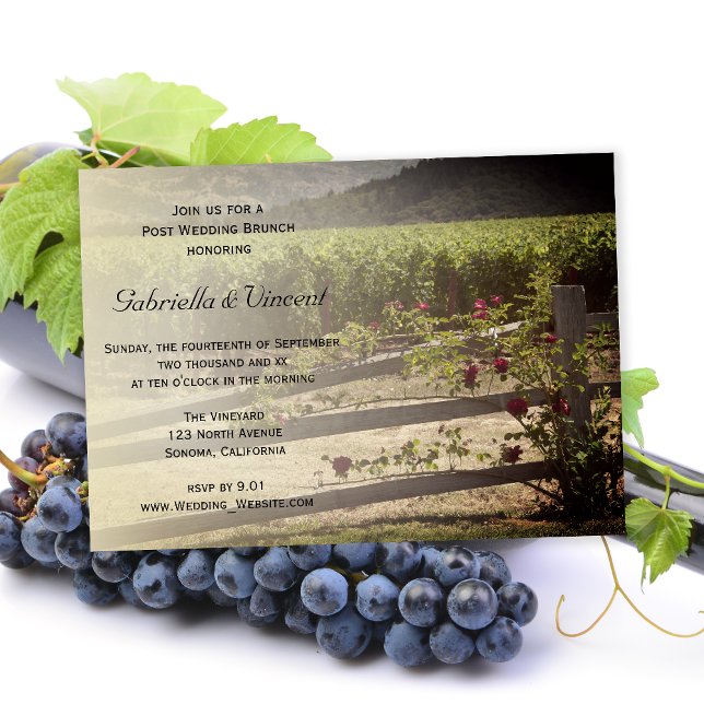 Vineyard and Rose Fence Post Wedding Brunch Invitation (Creator Uploaded)