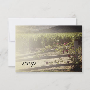 Vineyard and Rose Fence Wedding RSVP Card