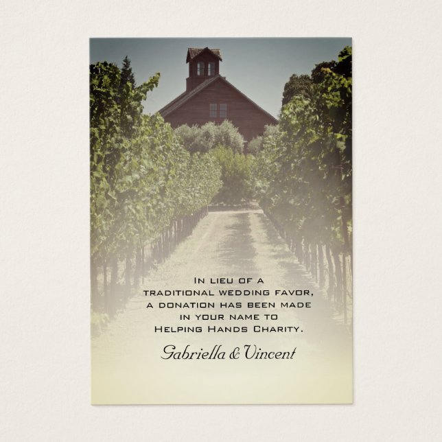 Vineyard and Rustic Red Barn Wedding Charity (Front)