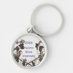 Vineyard Event Branded with Year Grape Vine Key Ring