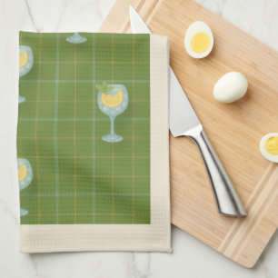 Vineyard G&T Plaid Tea Towel – Olive