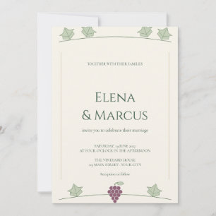 Vineyard Grape Elegant Wedding Invitation