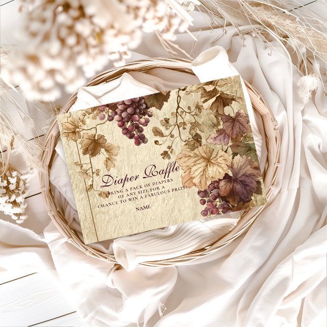 Vineyard Grape Floral Diapper Raffle  Enclosure Card (Creator Uploaded)