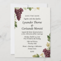 Vineyard Grape & Tuscan Vine Elegant Save the Date