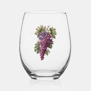 Vineyard Grapes Customized Stemless Wine Glass