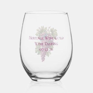 Vineyard Grapes Customized Stemless Wine Glass