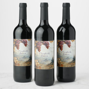   Vineyard Italian Countryside  Winery Wine Label