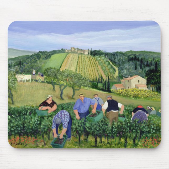 Vineyard Olives and Sunflowers Mouse Pad (Front)