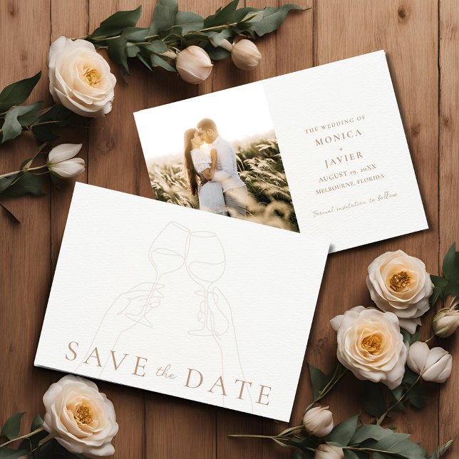 Vineyard Outdoor Wedding Photo Save the Date  (Vineyard Outdoor Wedding Photo Save the Date)