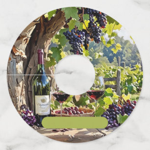 Vineyard Print Wine Glass Tags