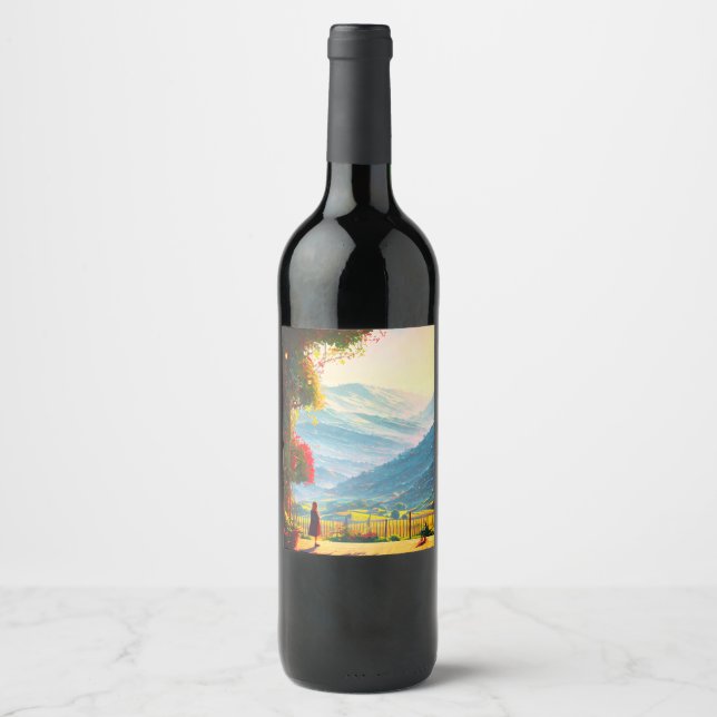 Vineyard, Summer, Cosy, Сomfortable Wine Label (Front)