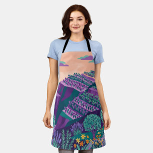 Vineyard Terrace Apron – Purple & Teal