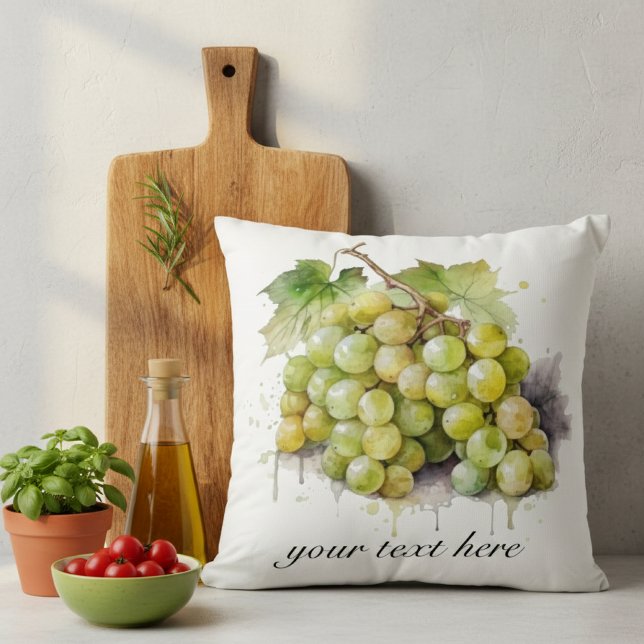 Vineyard Watercolor Grapes, custom Cushion (Creator Uploaded)