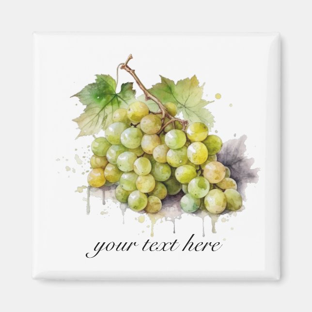 Vineyard Watercolor Grapes, custom Magnet (Front)