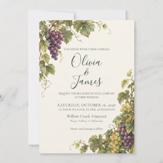 Vineyard Watercolor Wedding Invitation