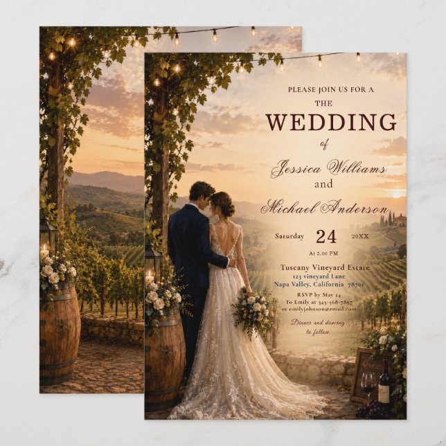 Vineyard Wedding Invitation (Front/Back)