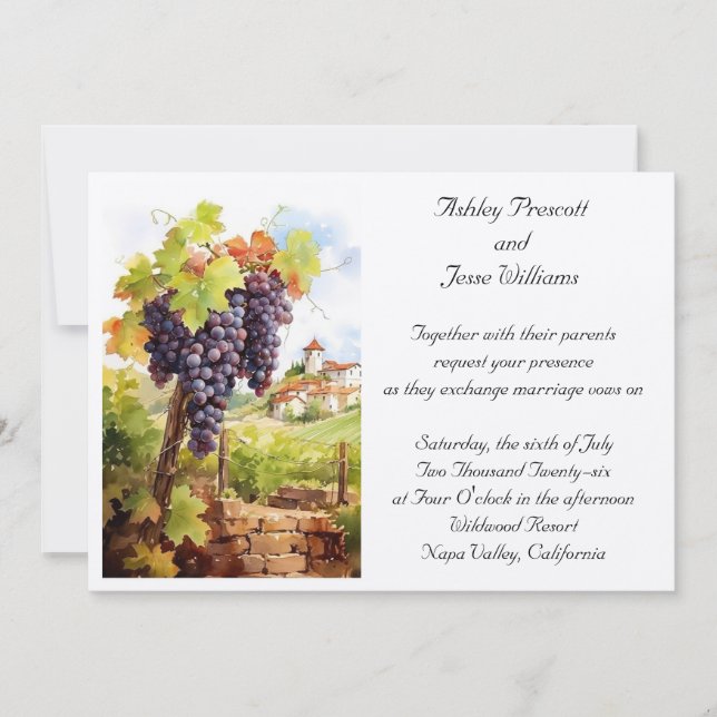 Vineyard Wedding Invitation (Front)