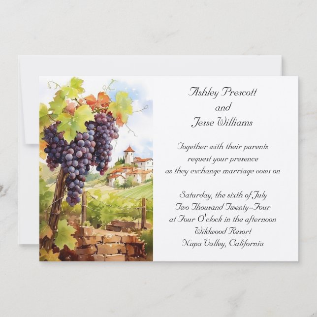 Vineyard Wedding Invitation (Front)