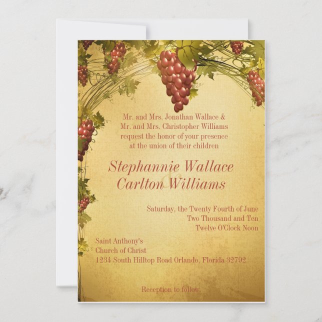 Vineyard Wedding Invitation (Front)