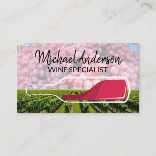 Vineyard Wine Bottle Grapes Business Card