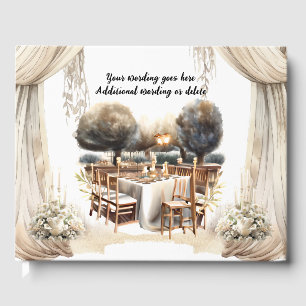 Vineyard wine farm Tuscan Italian watercolor photo Guest Book