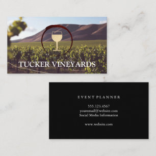 Vineyard Wine Glass Logo Business Card