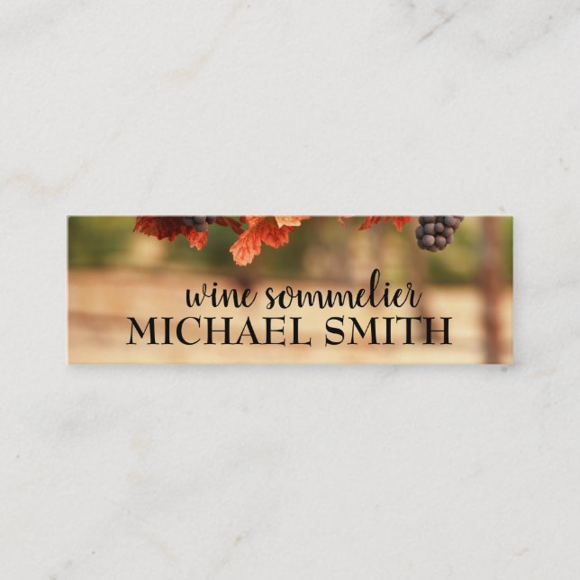 Vineyard / Wine Sommelier Mini Business Card (Front)
