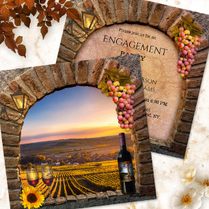 Vineyard Wine Theme Engagement Party Invitation