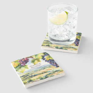 Vineyard winery bridal shower favours printed stone coaster