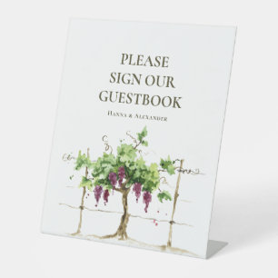 Vineyard Winery Grapevine Sign Our Guest Book Sign