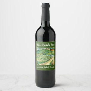 Vineyard Winery Grapevines Custom Art Wine Labels