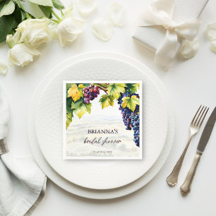 Vineyard winery summer bridal shower printed napkin
