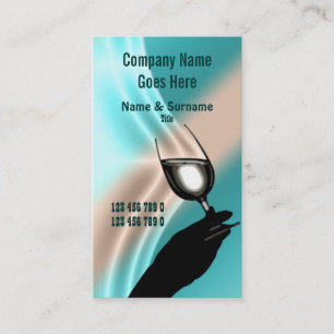 Vineyard winery wine sommelier aqua blue business card