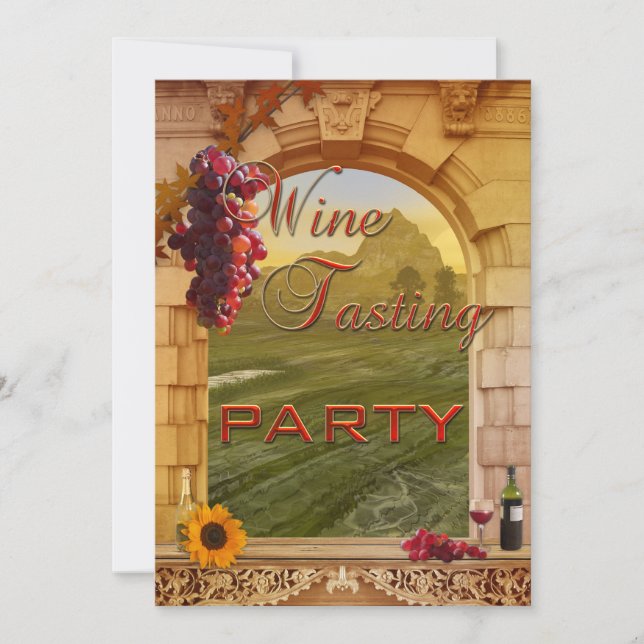 Vineyard Winery Wine Tasting Event Invitation (Front)