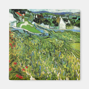 Vineyards with View of Auvers by Vincent van Gogh Magnet