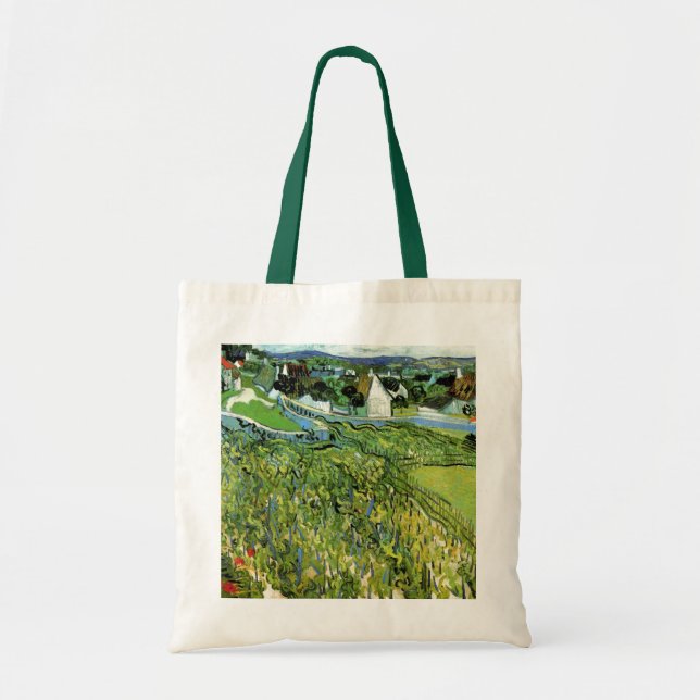 Vineyards with View of Auvers by Vincent van Gogh Tote Bag (Front)