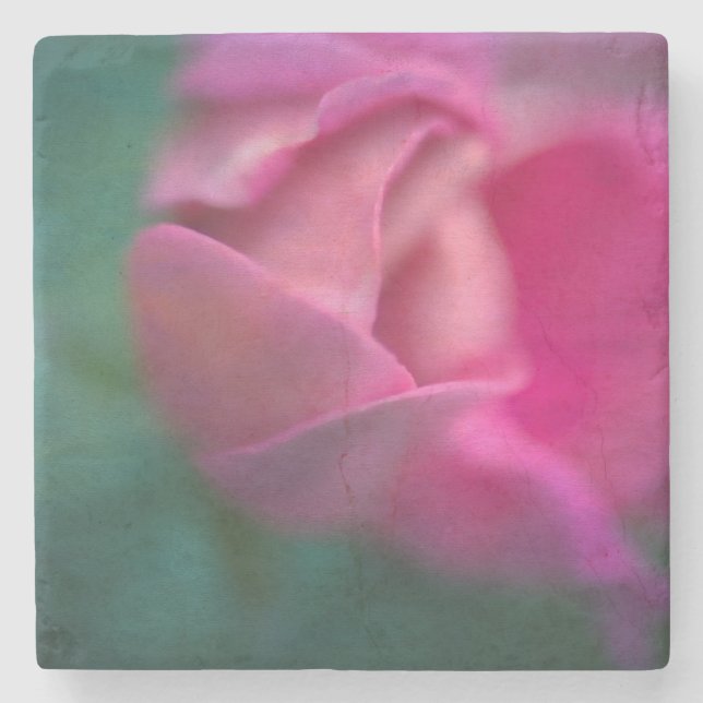 Vining Geranium Bud, Digitally Altered Stone Coaster (Front)