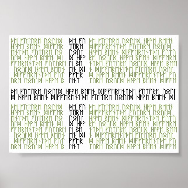 Vinland Flag w Runes - Poster (Front)