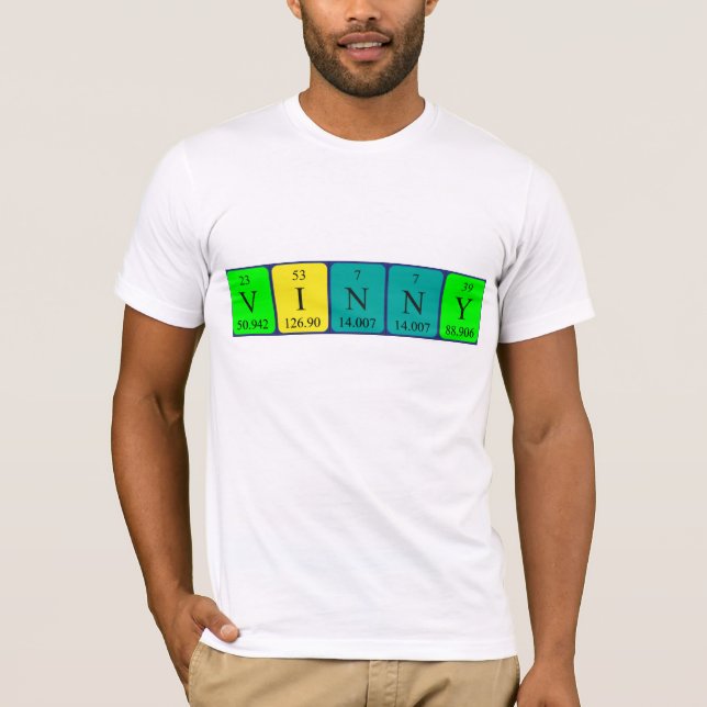 Vinny periodic table name shirt (Front)