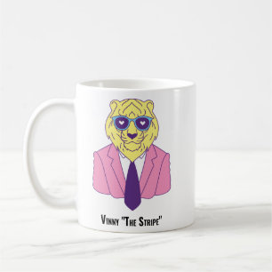 Vinny "The Stripe" - Tiger in Pink Suit Coffee Mug