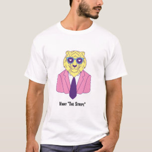 Vinny "The Stripe" - Tiger in Pink Suit T-Shirt