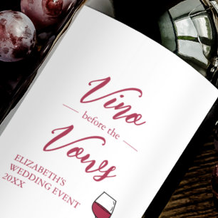 Vino Before The Vows Bridal Shower/Bachelorette Sparkling Wine Label