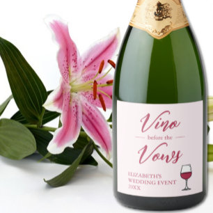 Vino Before The Vows Bridal Shower/Bachelorette Sparkling Wine Label