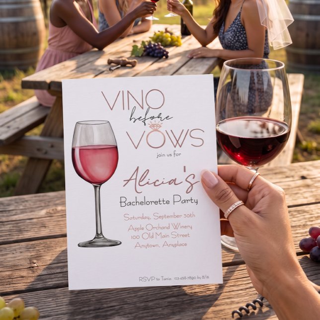 Vino Before Vows Bachelorette / Bridal Party Invitation (Creator Uploaded)