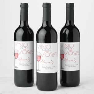 Vino Before Vows Bachelorette / Bridal Party Wine Label