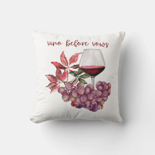 Vino Before Vows Bachelorette Design Wine Cushion