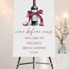 Vino Before Vows Bow Bridal Shower Welcome Sign