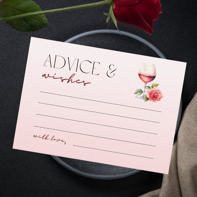 Vino Before Vows Bridal Shower Advice & Wishes Enclosure Card (Creator Uploaded)