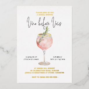 Vino Before Vows Bridal Shower Bachelorette Gold